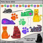 Pets Gone Wild Graphic/clipart Set For Digial..