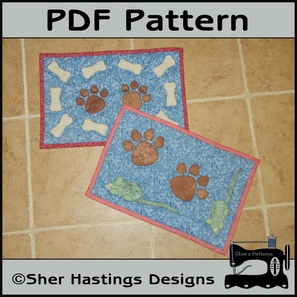 Pdf Pattern For Dog & Cat Mat Or Mini Quilt For Your Pets - Tutorial, Diy