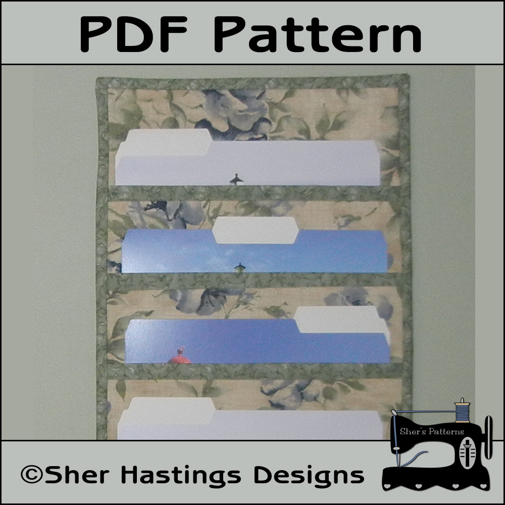 Pdf Pattern For File Folder Pocket Organizer Wall Hanging, Tutorial, Diy